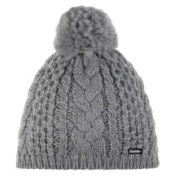 Eisbär Afra Pompon MÜ Mütze Hellgrau